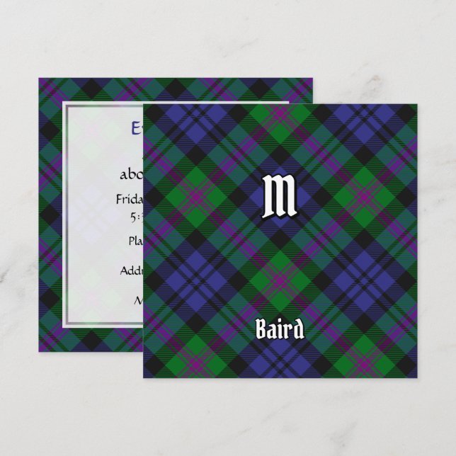 Convite Clan Baird Tartan (Frente/Verso)