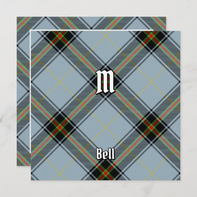 Convite Clan Bell Tartan (Frente/Verso)