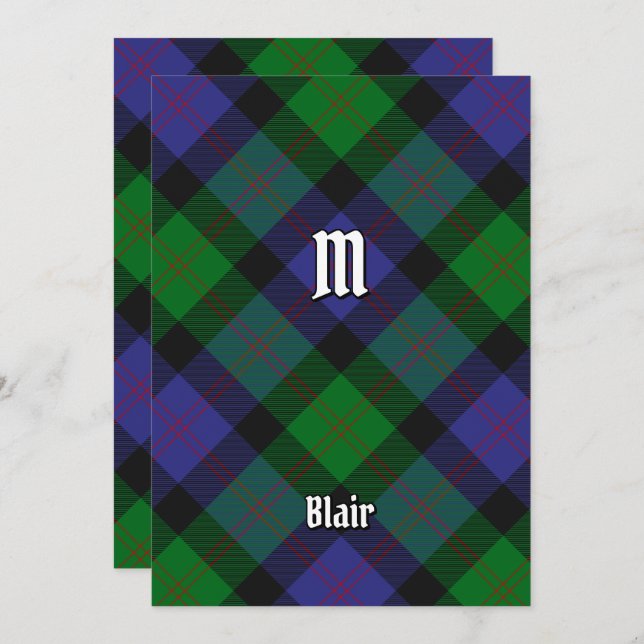 Convite Clan Blair Tartan (Frente/Verso)