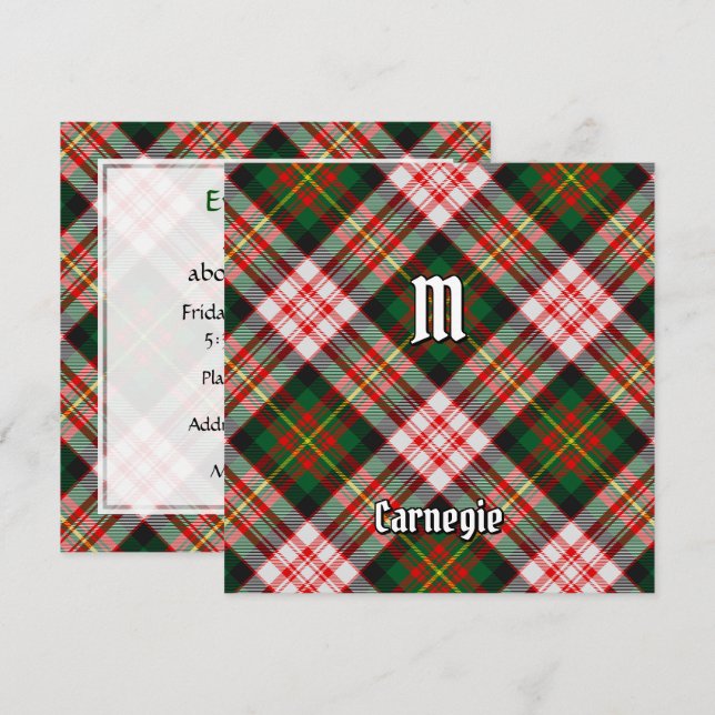 Convite Clan Carnegie Dress Tartan (Frente/Verso)