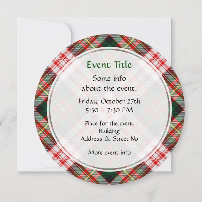Convite Clan Carnegie Dress Tartan (Verso)