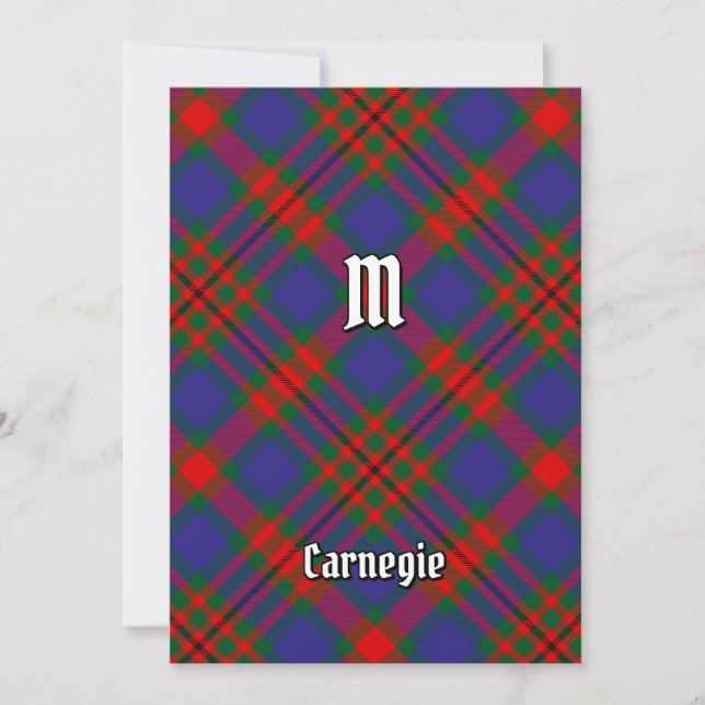 Convite Clan Carnegie Tartan (Frente)
