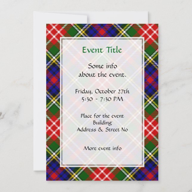 Convite Clan Christie Tartan (Verso)