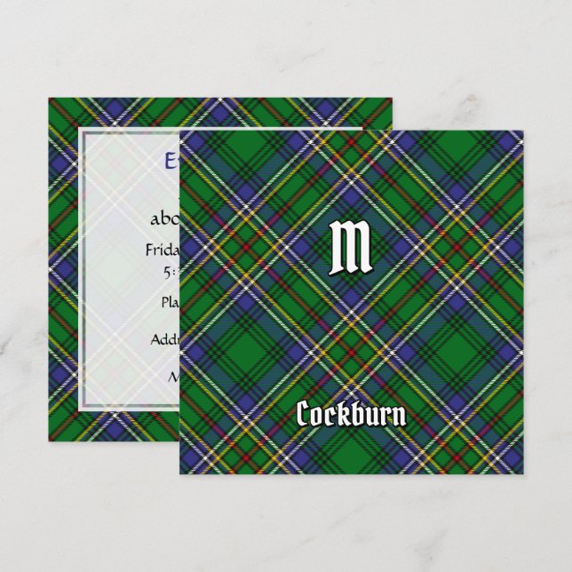 Convite Clan Cockburn Tartan (Frente/Verso)