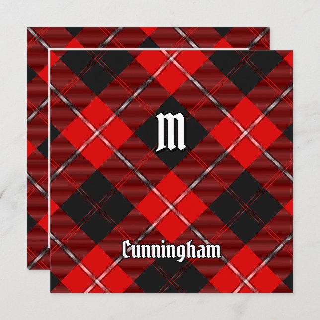 Convite Clan Cunningham Tartan (Frente/Verso)