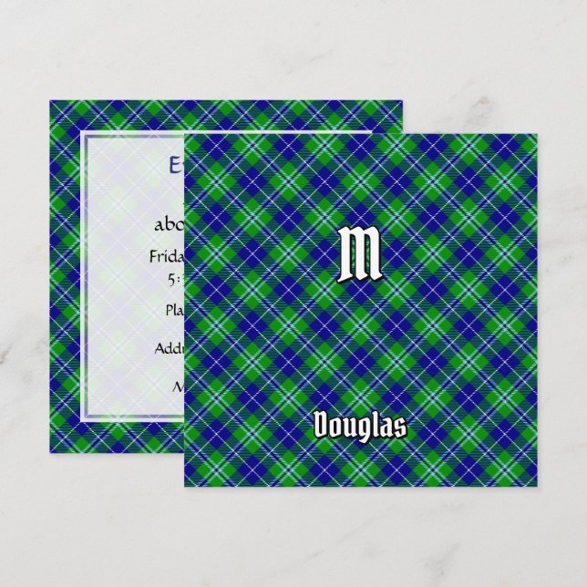 Convite Clan Douglas Tartan (Frente/Verso)