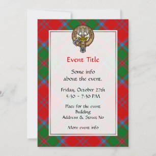 Convite Clan Drummond Crest sobre Tartan