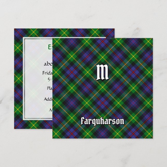 Convite Clan Farquharson Tartan (Frente/Verso)