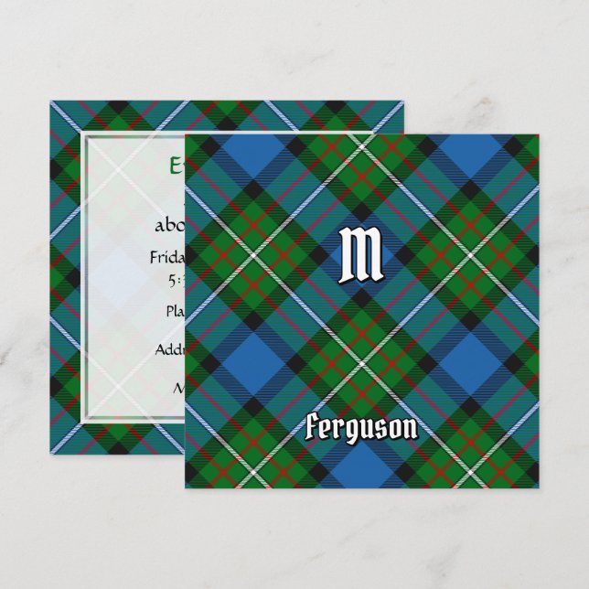 Convite Clan Ferguson Tartan (Frente/Verso)