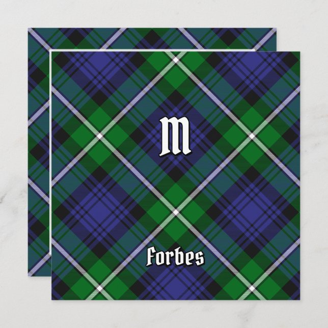 Convite Clan Forbes Tartan (Frente/Verso)
