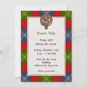 Convite Clan Forrester Crest sobre Tartan