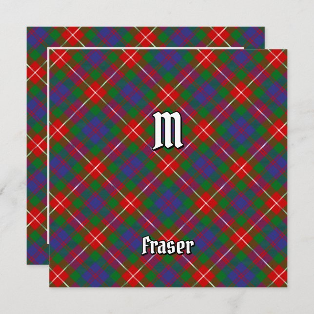 Convite Clan Fraser de Lovat Tartan (Frente/Verso)