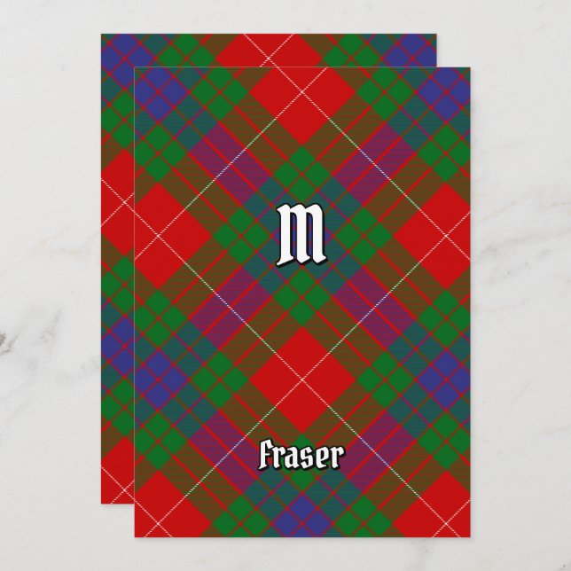 Convite Clan Fraser Tartan (Frente/Verso)
