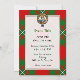 Convite Clan Gregor Crest sobre Tartan
