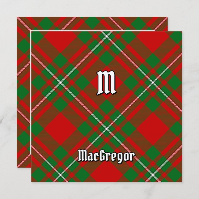 Convite Clan Gregor Tartan (Frente/Verso)