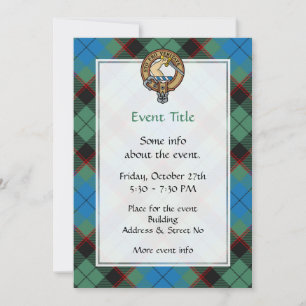 Convite Clan Guthrie Crest sobre Tartan