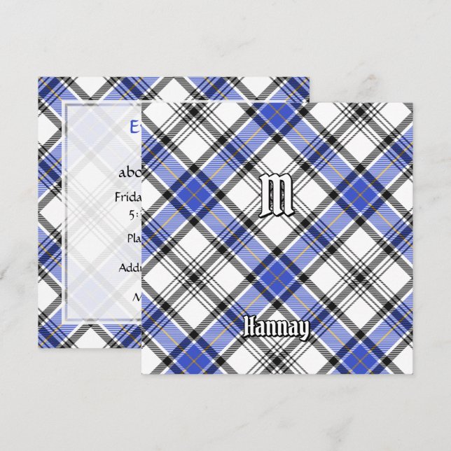 Convite Clan Hannay Tartan (Frente/Verso)