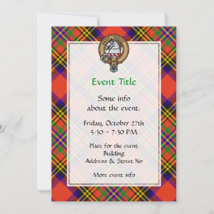Convite Clan Hepburn Crest sobre Tartan