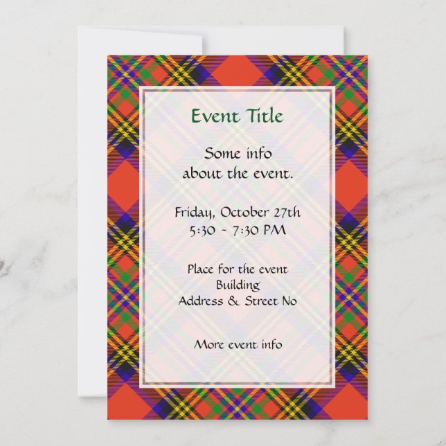 Convite Clan Hepburn Tartan (Verso)