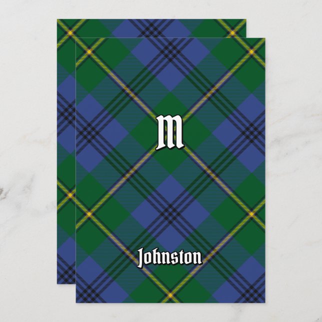 Convite Clan Johnston Tartan (Frente/Verso)