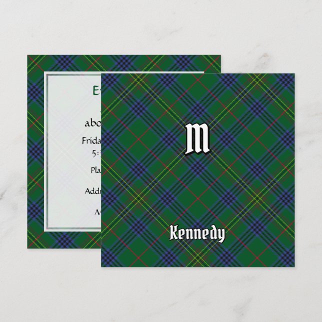 Convite Clan Kennedy Tartan (Frente/Verso)