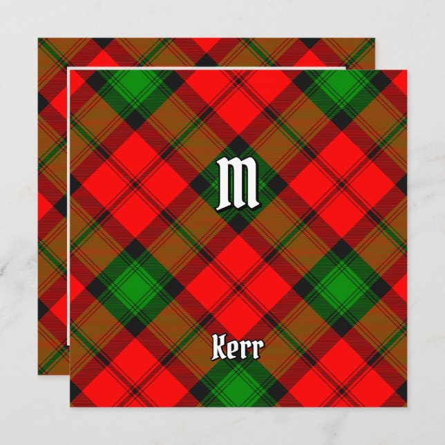 Convite Clan Kerr Tartan (Frente/Verso)