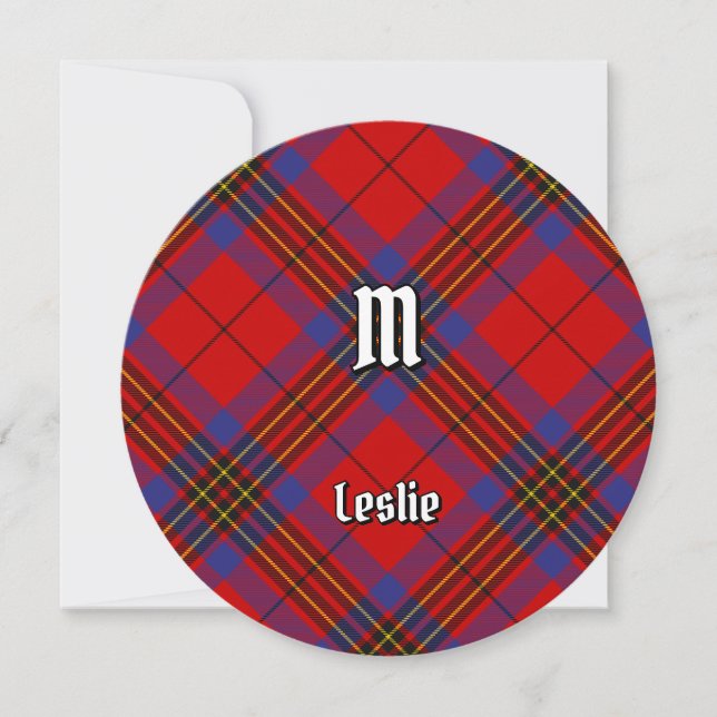 Convite Clan Leslie Red Tartan (Frente)