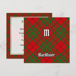 Convite Clan MacAlister de Glenbarr Tartan