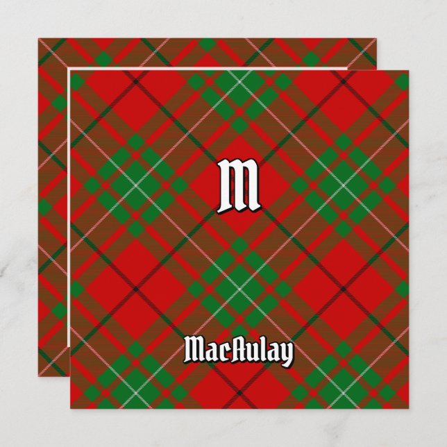 Convite Clan MacAulay Tartan (Frente/Verso)