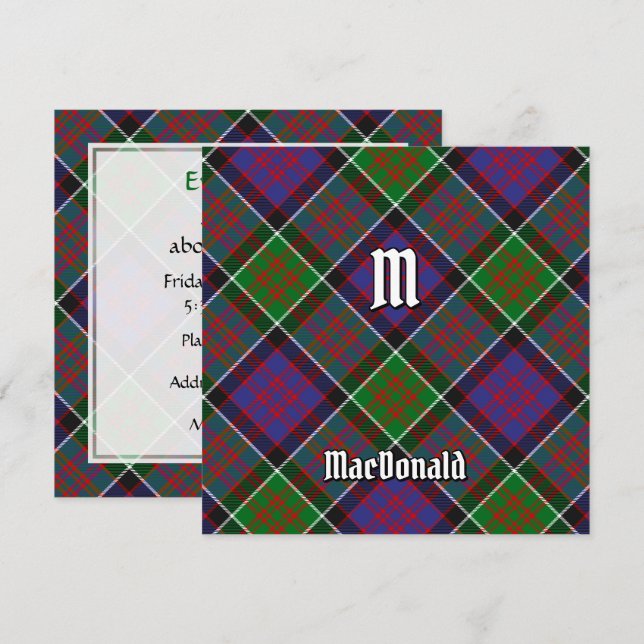 Convite Clan MacDonald do Clanranald Tartan (Frente/Verso)