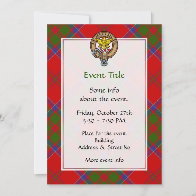 Convite Clan MacDonald do Keppoch Crest sobre Tartan (Frente)