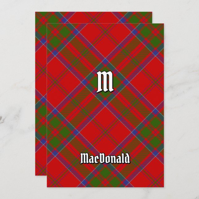 Convite Clan MacDonald do Keppoch Tartan Invitation (Frente/Verso)