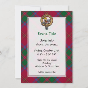 Convite Clan MacDougall Crest sobre Tartan