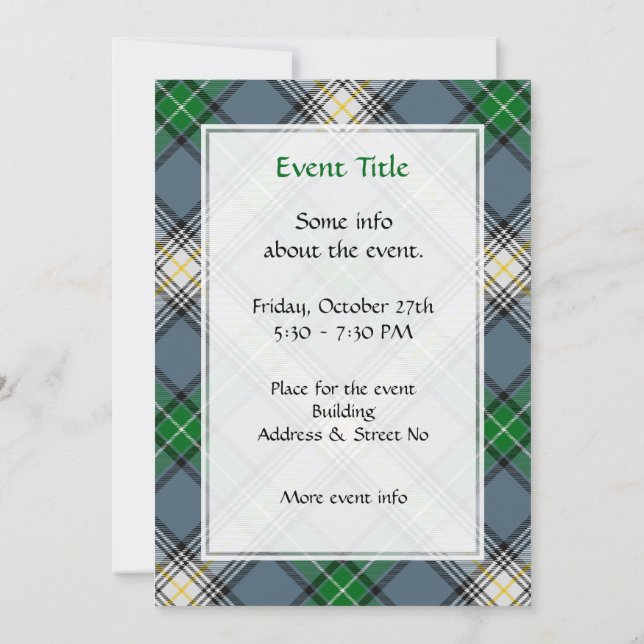 Convite Clan MacDowall Tartan (Verso)