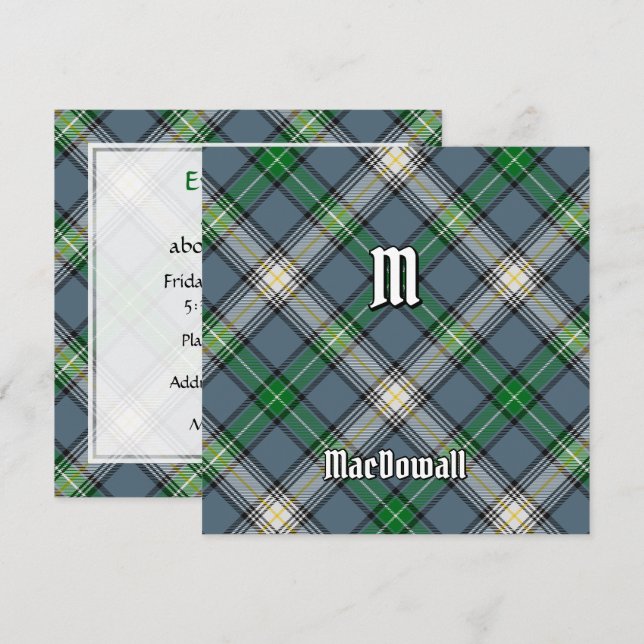 Convite Clan MacDowall Tartan (Frente/Verso)