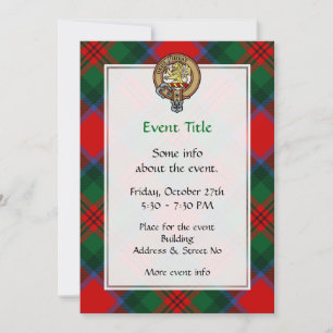 Convite Clan MacDuff Crest sobre Tartan