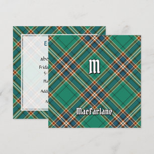 Convite Clan MacFarlane Caça Antigo Tartan