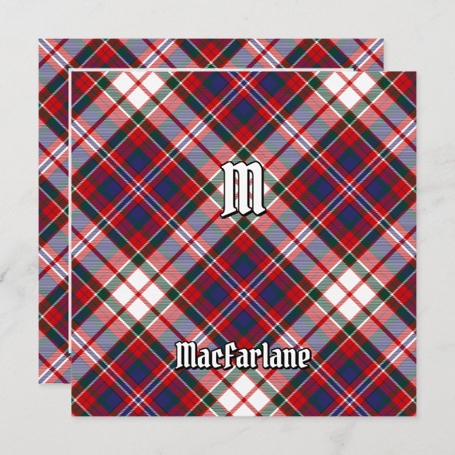 Convite Clan MacFarlane Dress Tartan (Frente/Verso)