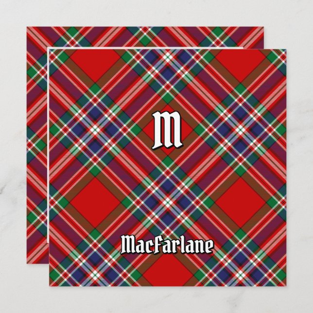 Convite Clan MacFarlane Red Tartan (Frente/Verso)
