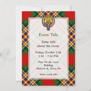 Convite Clan MacGill Crest sobre Tartan