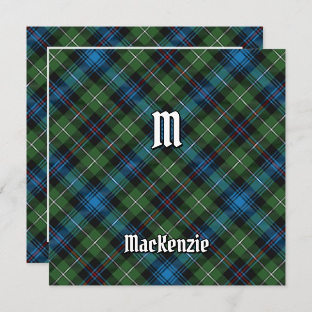 Convite Clan MacKenzie Tartan (Frente/Verso)
