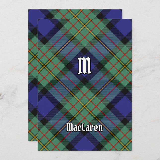 Convite Clan MacLaren Tartan (Frente/Verso)