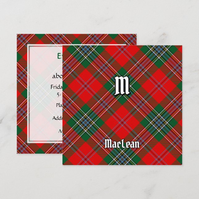 Convite Clan MacLean Tartan (Frente/Verso)