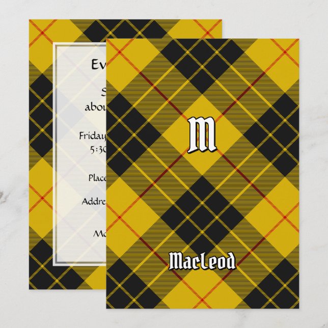 Convite Clan Macleod de Lewis Tartan (Frente/Verso)