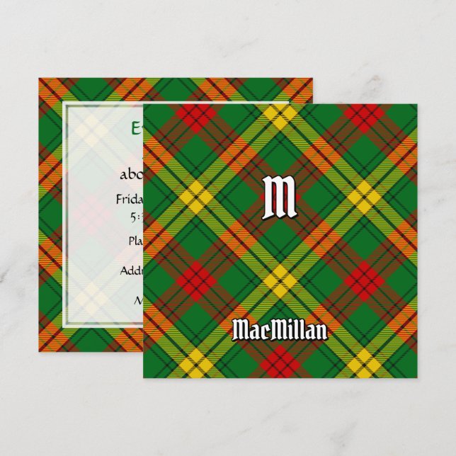 Convite Clan MacMillan Tartan (Frente/Verso)