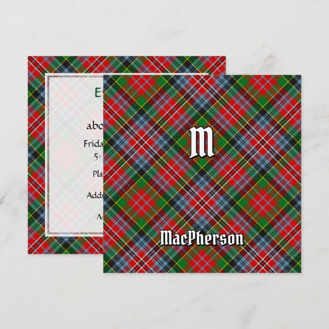 Convite Clan MacPherson Tartan (Frente/Verso)
