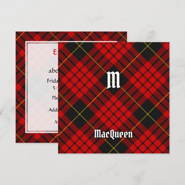 Convite Clan MacQueen Tartan (Frente/Verso)