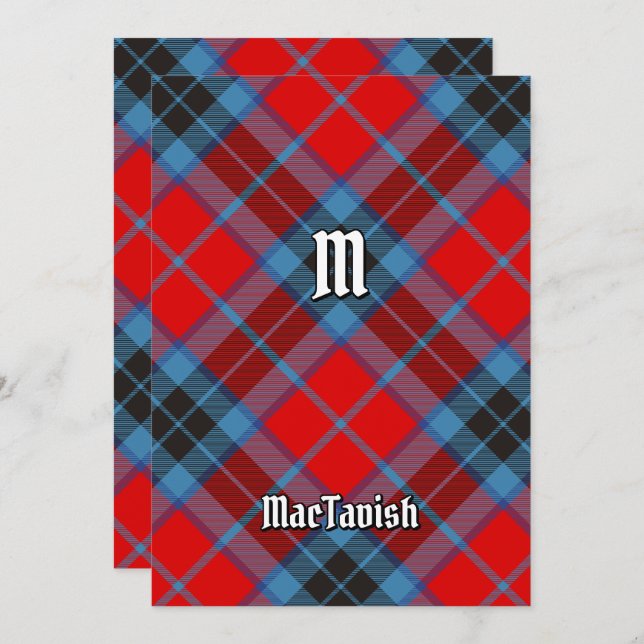 Convite Clan MacTavish Tartan (Frente/Verso)