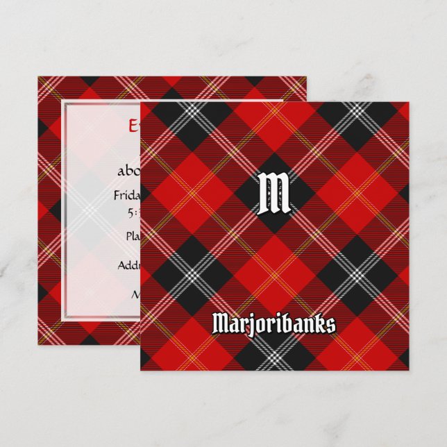 Convite Clan Marjoribanks Tartan (Frente/Verso)