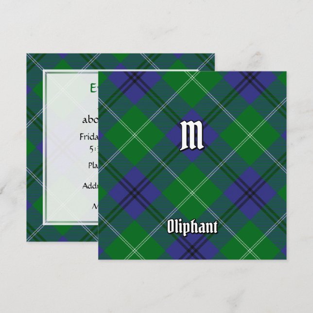 Convite Clan Oliphant Tartan (Frente/Verso)